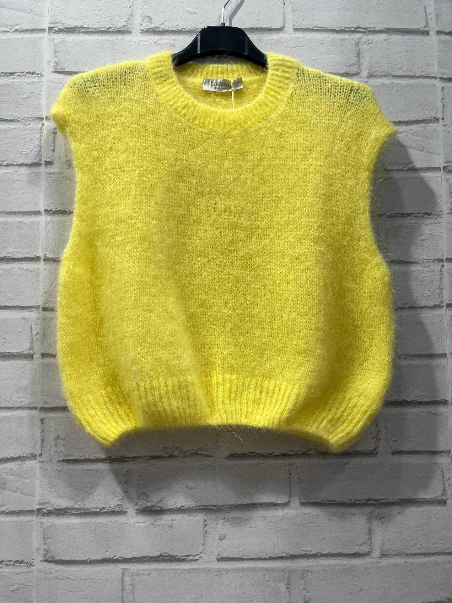 Pull sans manches jaune