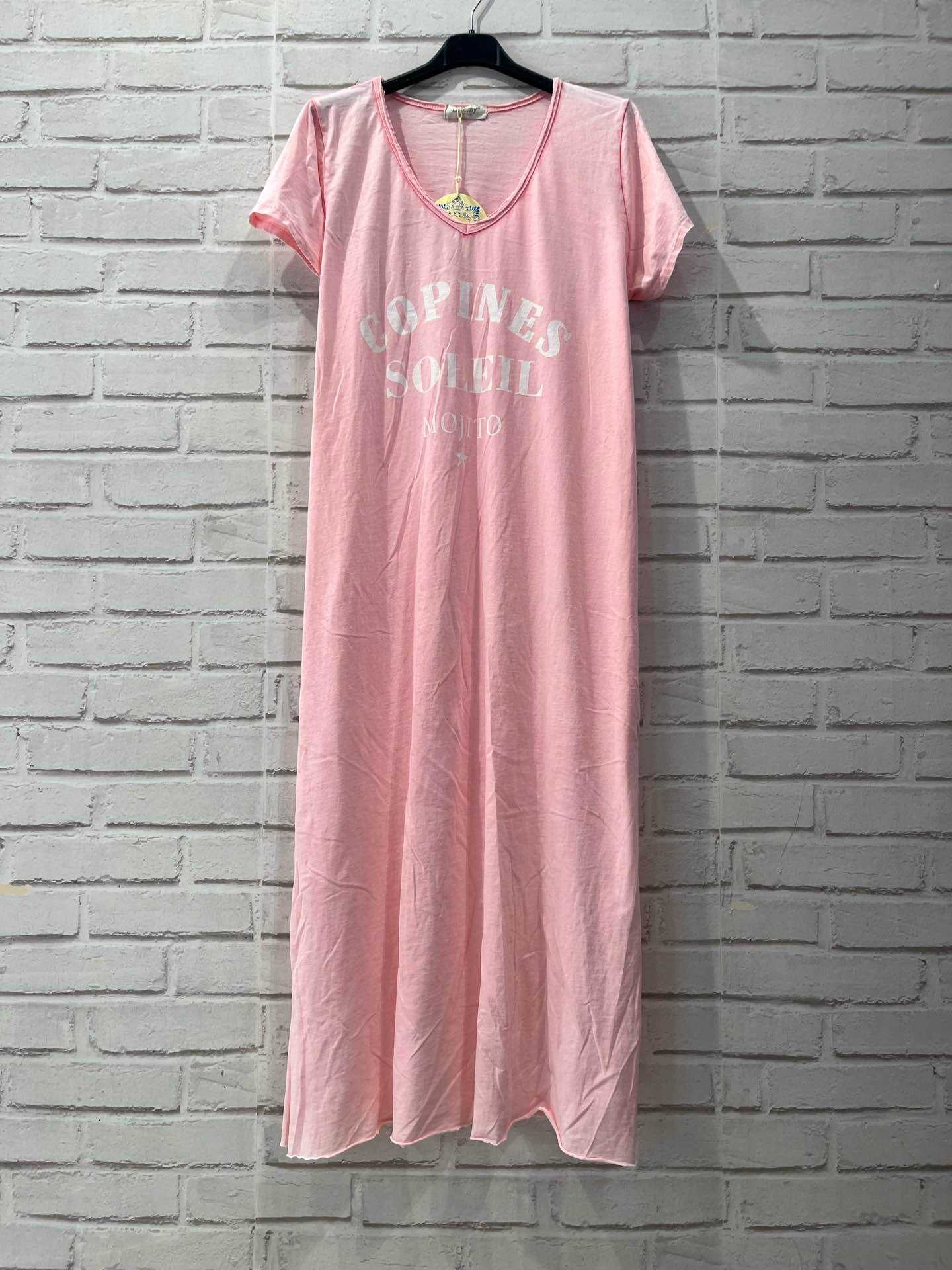 Robe coton rose