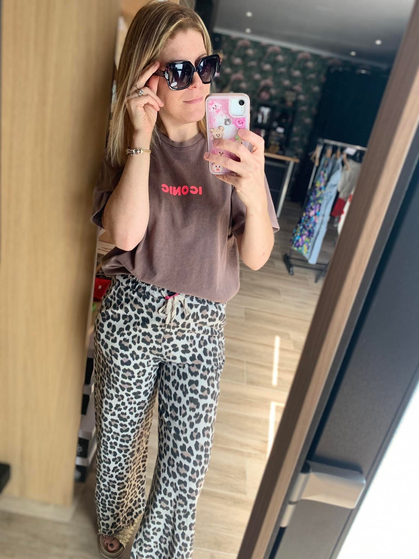 Pantalon léopard en coton
