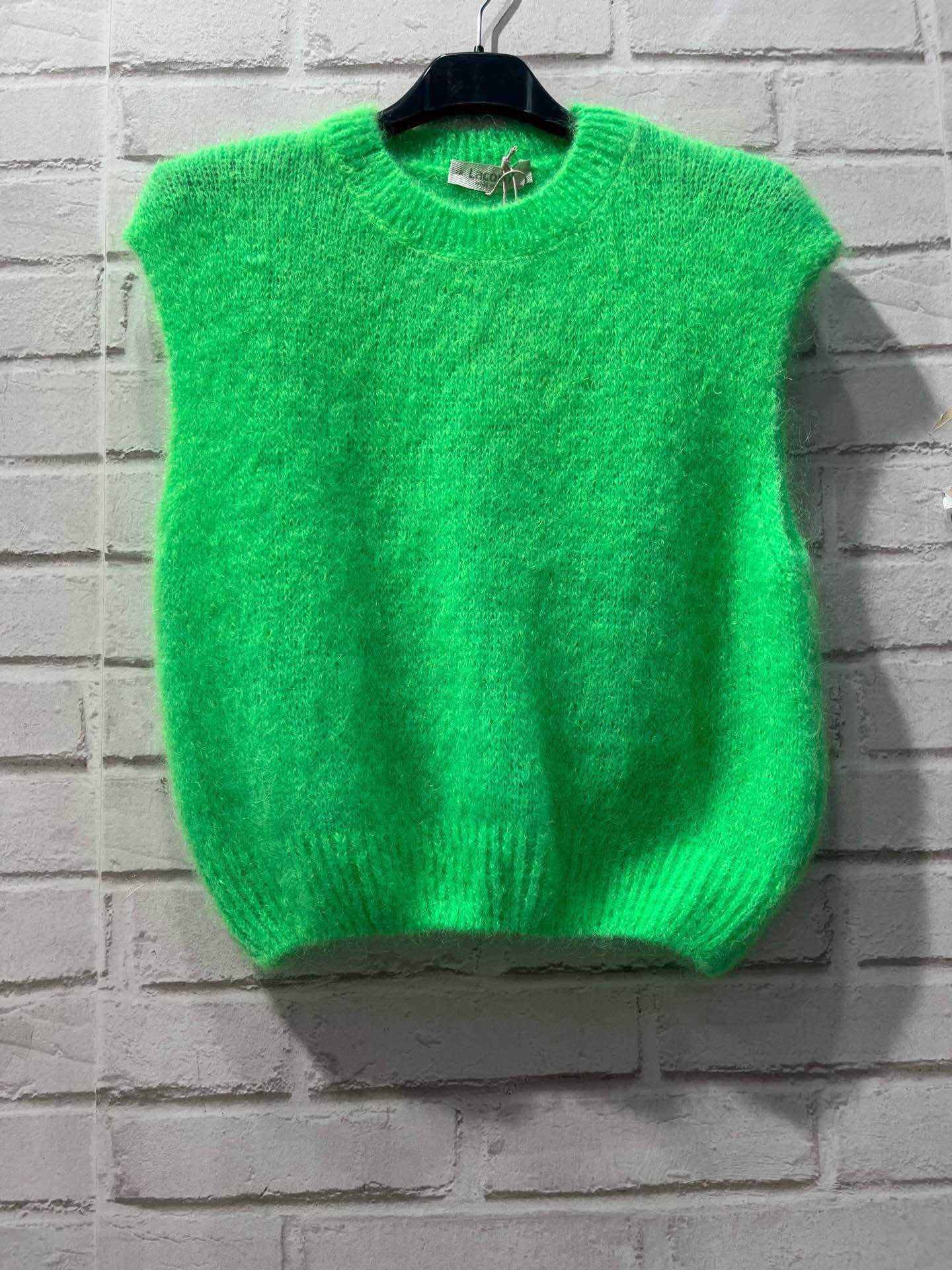 Pull sans manches vert fluo