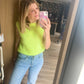 Pull sans manches jaune fluo