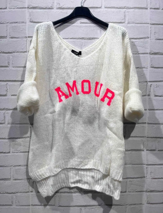 Pull écru amour