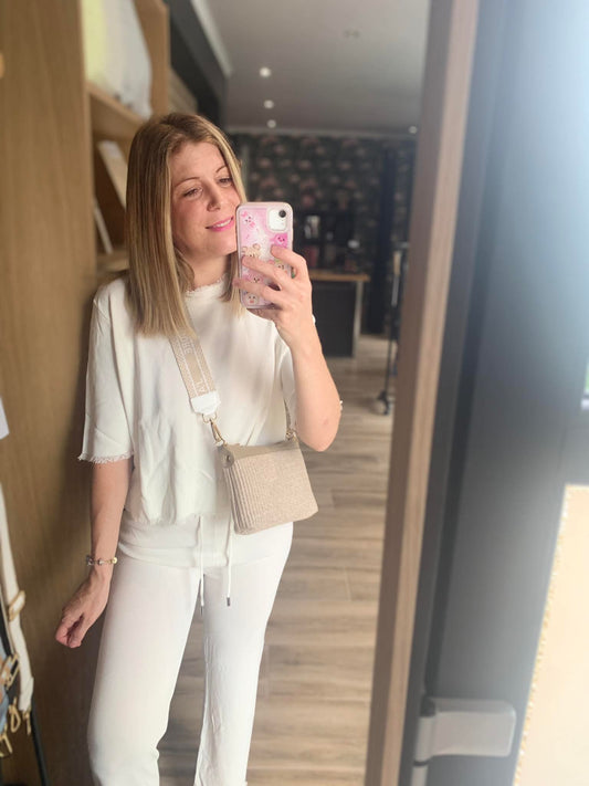 Ensemble fluide blanc cassé