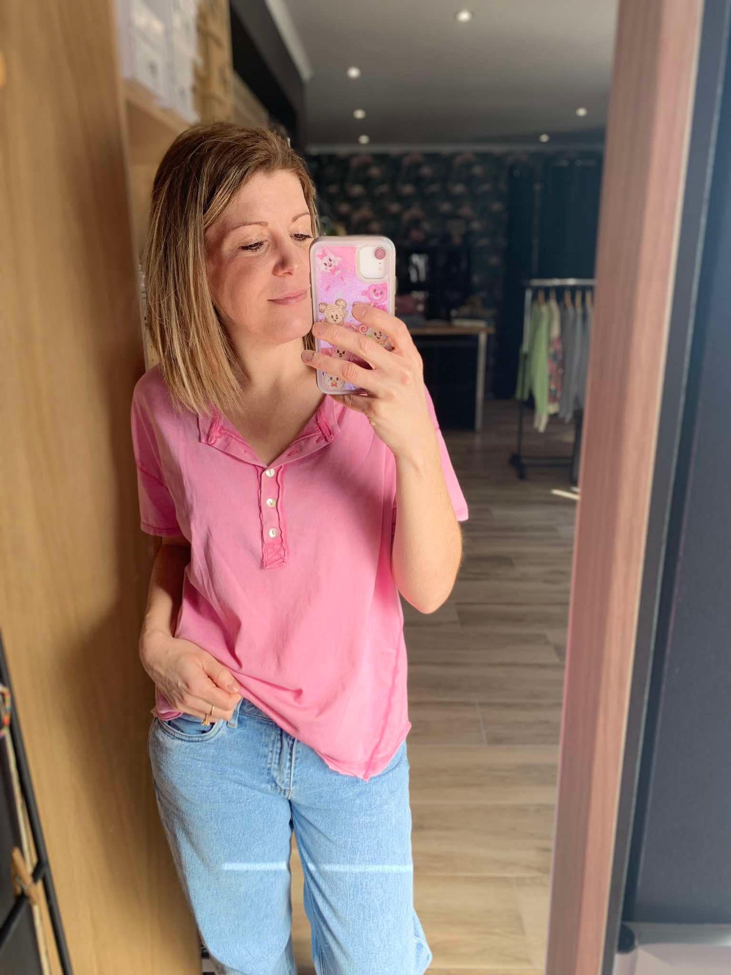 T-shirt rose smiley