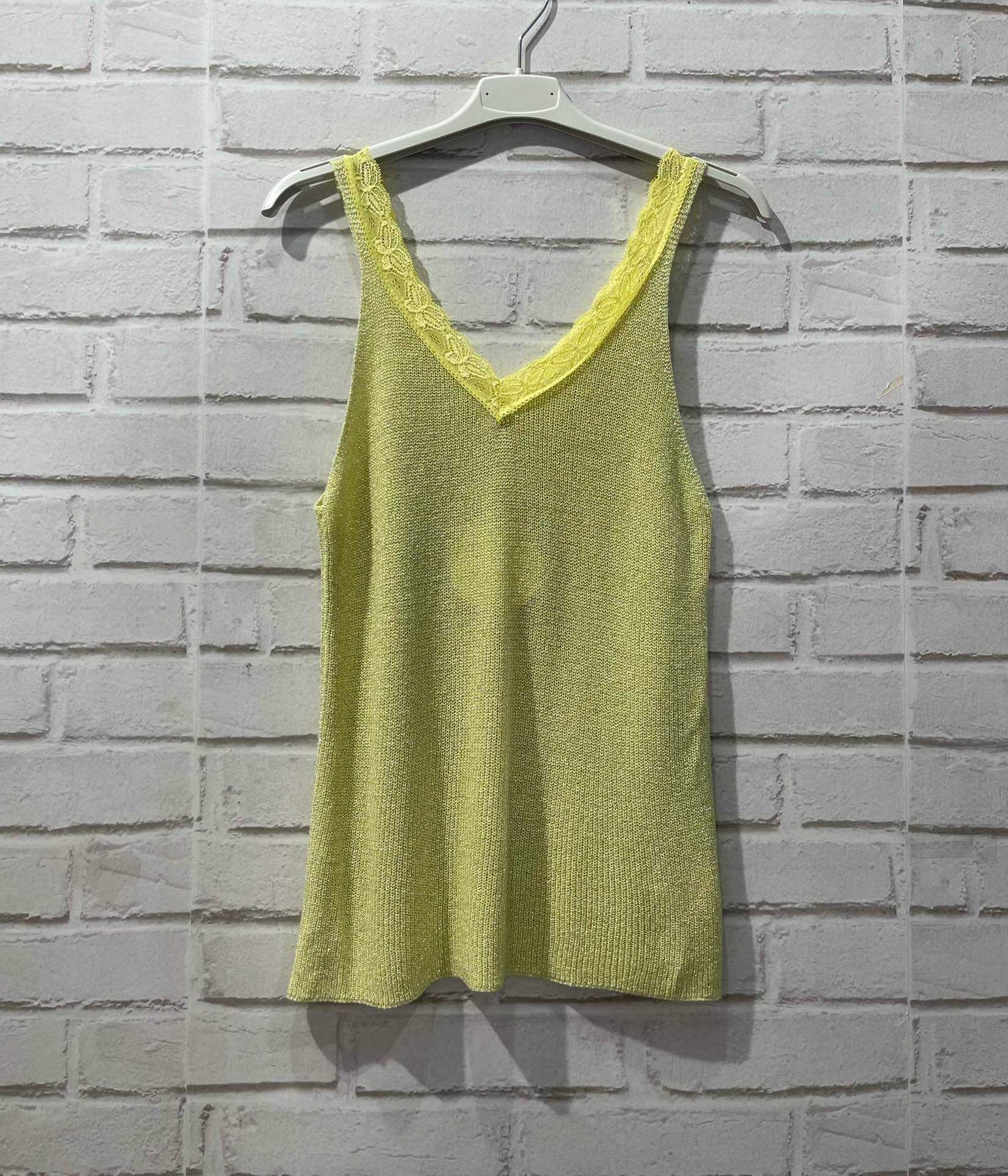Top lurex jaune