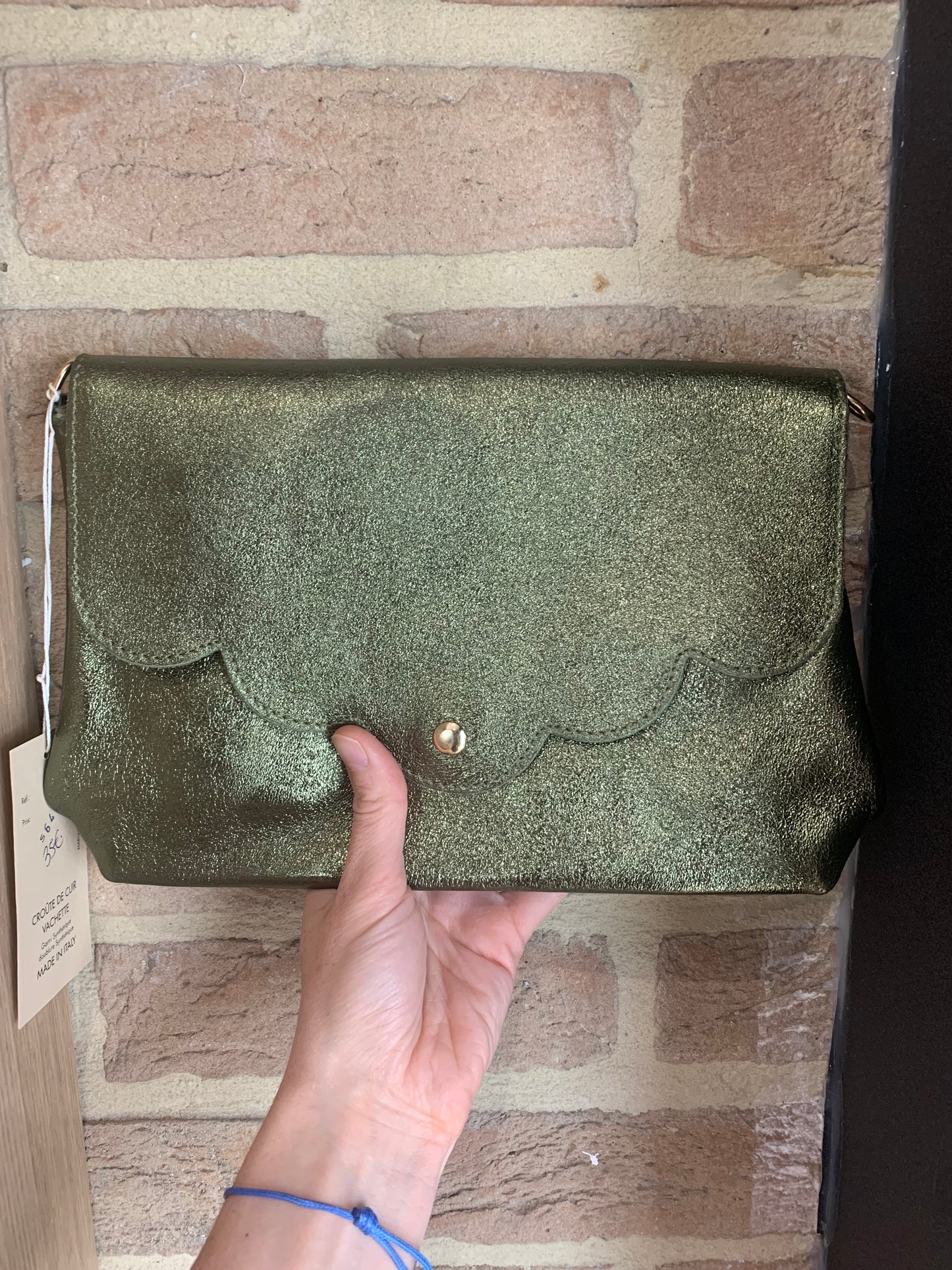 Sac pochette vert olive