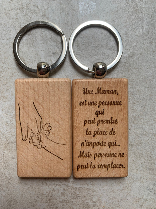 Porte clés en bois SPÉCIAL MAMAN