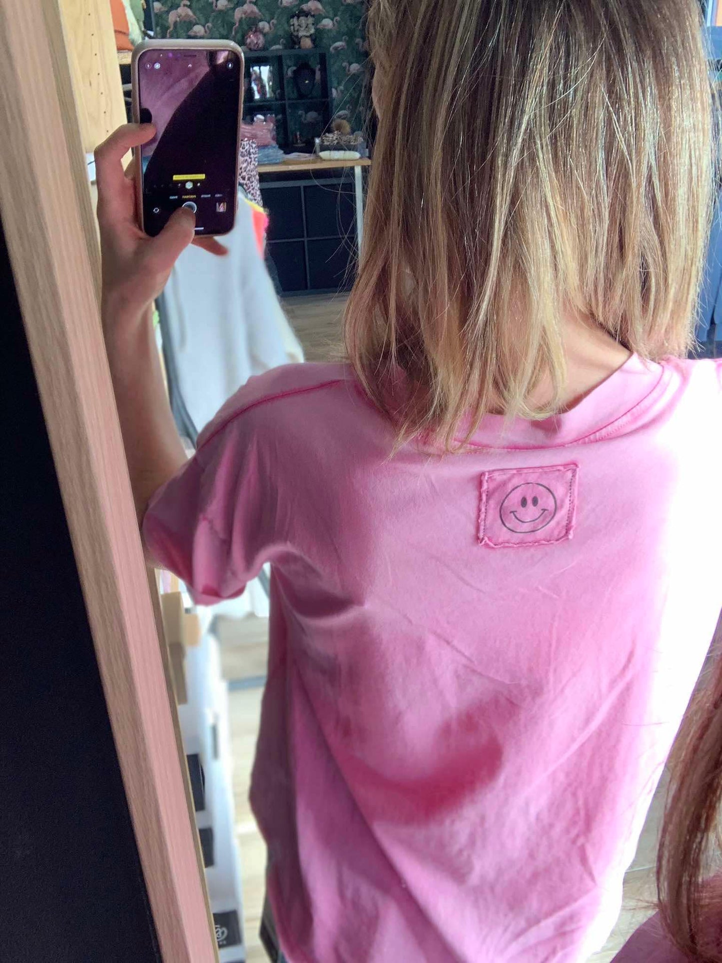 T-shirt rose smiley