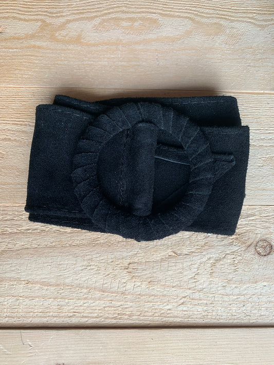 Ceinture croûte de cuir NOIR